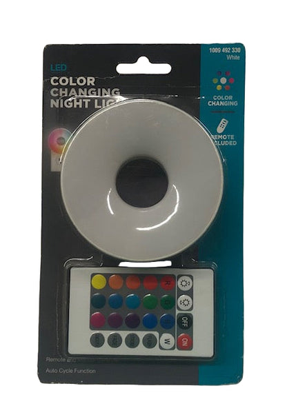 RGBW Color Changing Plug-In LED White Night Light with Remote Control