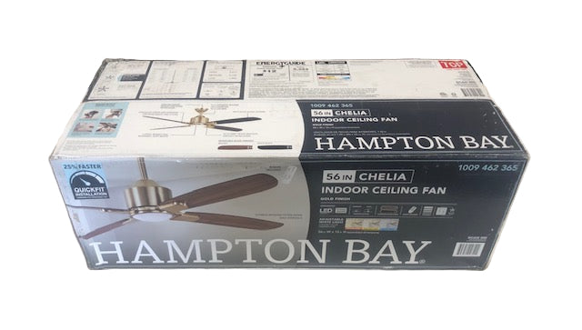 Hampton Bay Chelia 56 in. Indoor Gold LED Ceiling Fan with Reversible Blades and Color Changing Technology
