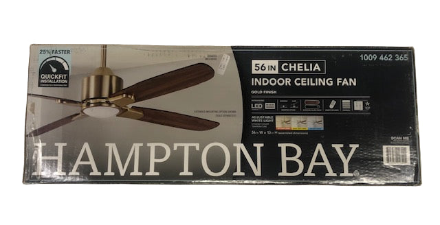 Hampton Bay Chelia 56 in. Indoor Gold LED Ceiling Fan with Reversible Blades and Color Changing Technology