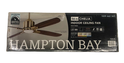 Hampton Bay Chelia 56 in. Indoor Gold LED Ceiling Fan with Reversible Blades and Color Changing Technology