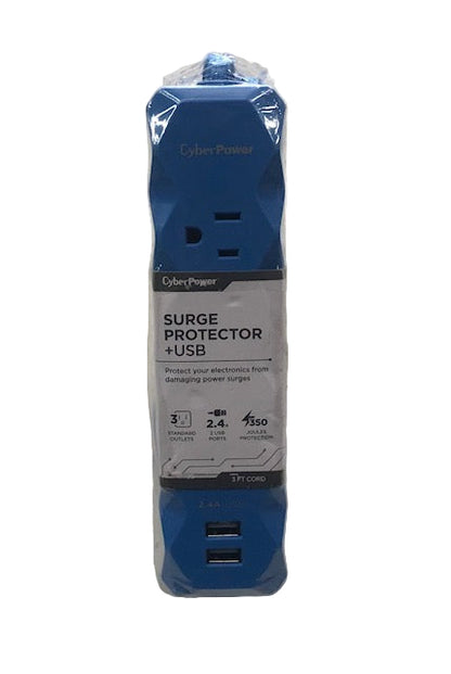 CyberPower 3 ft. 3-Outlet 2-USB Surge Protector