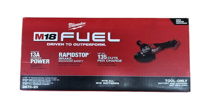 Milwaukee M18 FUEL 18-Volt Lithium-Ion Brushless Cordless 4-1/2 in./6 in. Braking Grinder with Paddle Switch (Tool-Only)