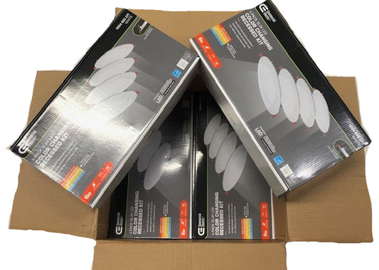 Case of 16 Slim Baffle LED 6" Round Adj Color Temp Canless Recessed Light White