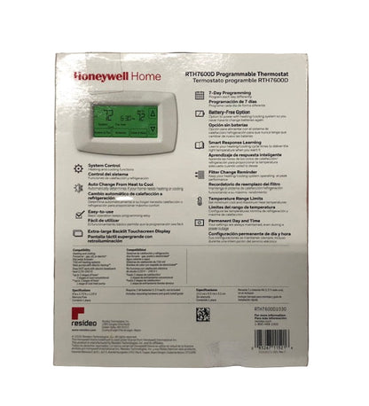 Honeywell Home 7-Day Programmable Thermostat with Touchscreen Display