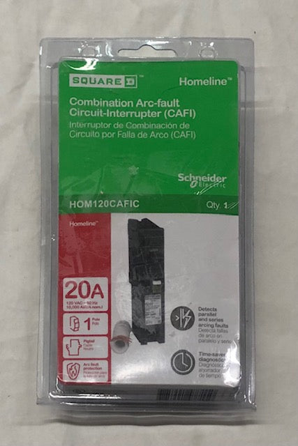 Square D Homeline 20 Amp Single-Pole Combination Arc Fault Circuit Breaker(HOM120CAFIC)