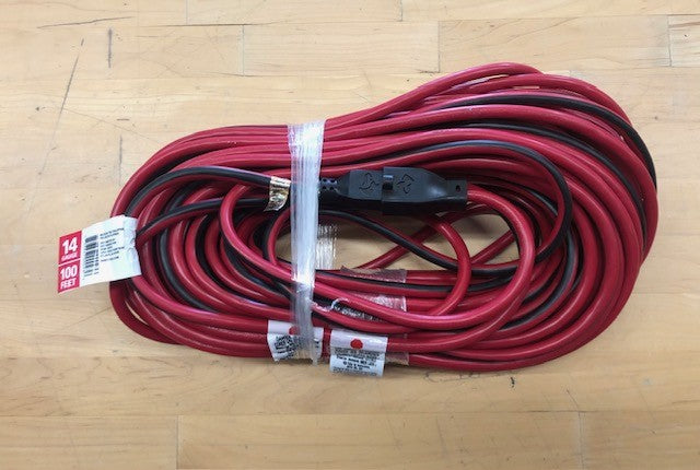Husky 100 ft. 14/3 Medium Duty Indoor/Outdoor Extension Cord, Red/Black