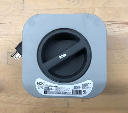 HDX 30 ft. 16/3 Extension Cord Reel with 4 Grounded Outlets and Surge Protector in Gray