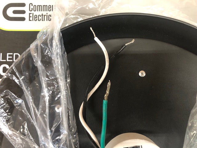 Commercial Electric 11 in. Matte Black Motion Sensor Integrated LED Dimmable Selectable CCT Flush Mount Indoor Ceiling Light