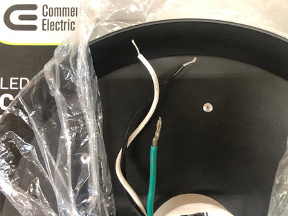 Commercial Electric 11 in. Matte Black Motion Sensor Integrated LED Dimmable Selectable CCT Flush Mount Indoor Ceiling Light