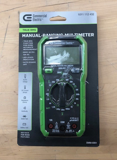 Commercial Electric 600-Volt True RMS Manual-Ranging Digital Multimeter