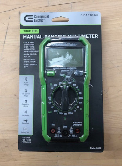 Commercial Electric 600-Volt True RMS Manual-Ranging Digital Multimeter