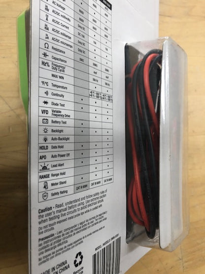 Commercial Electric 600-Volt True RMS Manual-Ranging Digital Multimeter