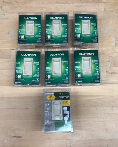 7 NEW Lutron Skylark Contour LED 1-Pole 3-Way Dimmer Switch CTCL-153PDH-IV Ivory