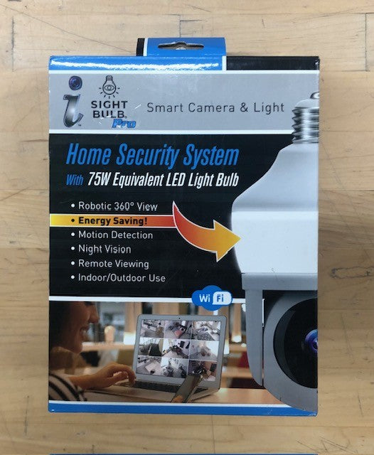 SIGHT BULB Motion Detecting 360-Degree Indoor/Outdoor Wi-Fi Home Security Camera with Light