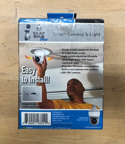 SIGHT BULB Motion Detecting 360-Degree Indoor/Outdoor Wi-Fi Home Security Camera with Light