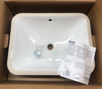 Kohler Caxton Rectangle 20-1/4" Undermount Bathroom Sink with Overflow