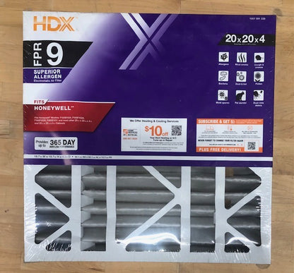 (3 Pack) HDX 20 in. x 20 in. x 4 in. Honeywell Replacement Pleated Air Filter FPR 9, MERV 13