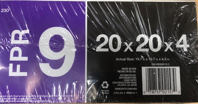 (3 Pack) HDX 20 in. x 20 in. x 4 in. Honeywell Replacement Pleated Air Filter FPR 9, MERV 13