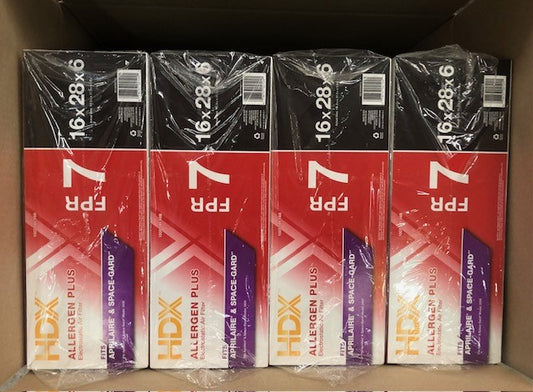 (4-pack) HDX 16 in. x 28 in. x 6 in. AprilAire and Space-Gard Replacement Pleated Air Filter (With Frame) FPR 7, MERV 11