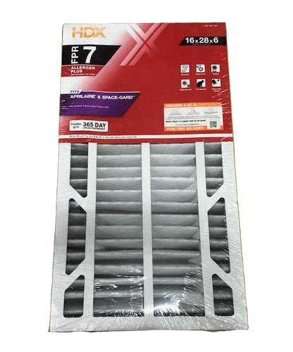 (2-pack) HDX 16 in. x 28 in. x 6 in. AprilAire and Space-Gard Replacement Pleated Air Filter (With Frame) FPR 7, MERV 11