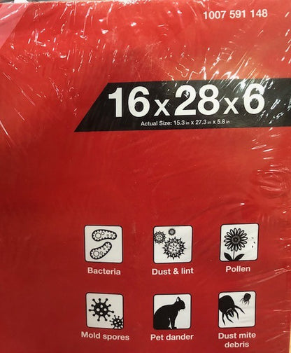 (2-pack) HDX 16 in. x 28 in. x 6 in. AprilAire and Space-Gard Replacement Pleated Air Filter (With Frame) FPR 7, MERV 11