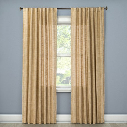 1pc 54"x95" Light Filtering Textured Weave Window Curtain Panel Cream - Threshold™