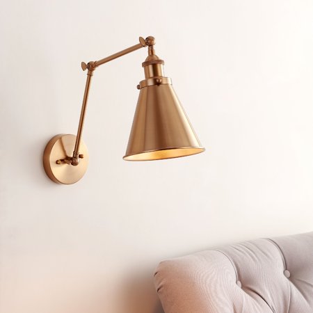 Rover 7  Adjustable Arm Metal LED Wall Sconce  Brass