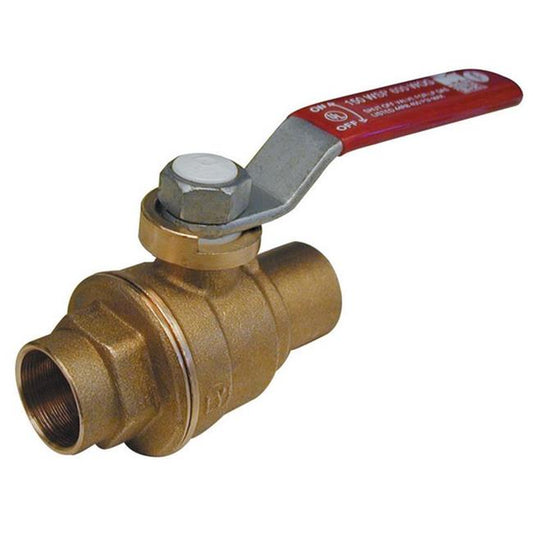 Homewerks 116-4-1-1 No-Lead Full Port Ball Valve with 1/4-Turn  Solder X Solder  Brass  1-Inch