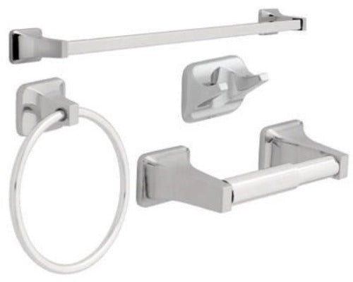 Franklin Brass Futura 4 -Piece Bath Hardware Set with Mounting Hardware in Chrome, Polished Chrome