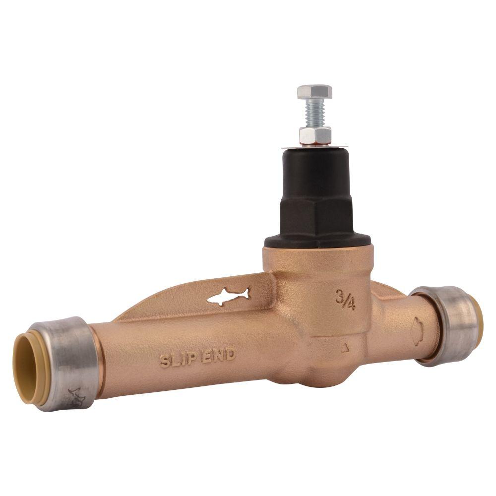 SharkBite 3/4 in. Push-to-Connect Bronze EB-45 Slip Pressure Regulator Valve