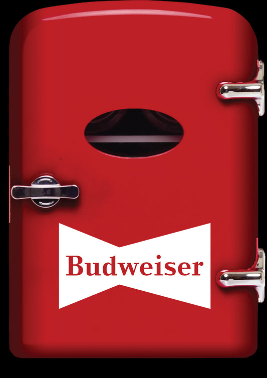 Budweiser Portable 6-Can Mini Refrigerator  MIS135BUD  Red