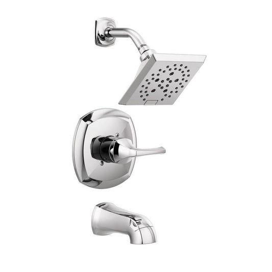 Delta Portwood Single-Handle 5-Spray Tub and Shower Faucet with H2Okinetic in Chrome (Valve Included), Grey