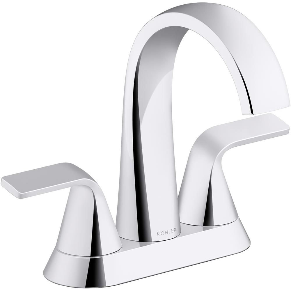 KOHLER Cursiva 4 in. Centerset 2-Handle Bathroom Faucet in Polished Chrome