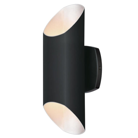 Westinghouse Carson 2-Light Matte Black LED Outdoor Dimmable Wall Cylinder Light