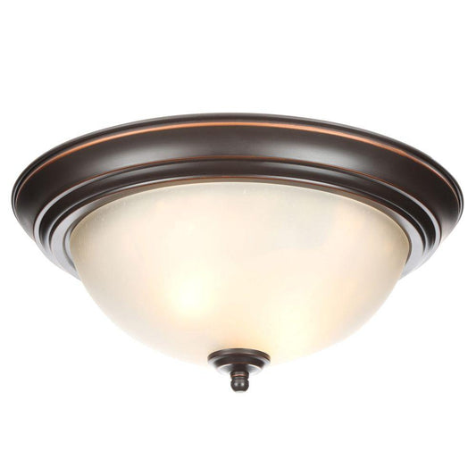 13 in. 2-Light Oil Rubbed Bronze Flush Mount