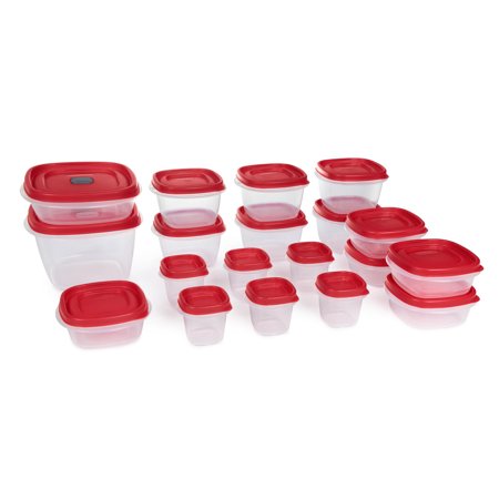 Rubbermaid Easy Find Vented Lids Food Storage Containers, Set of 19 (38 Pieces Total) Plastic Containers Reusable & Stackable Meal Prep Containers, Ra