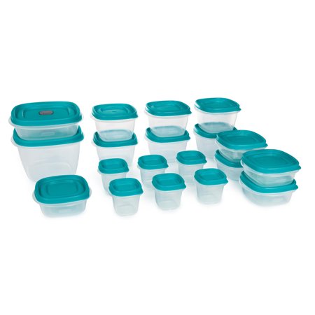 Rubbermaid Easy Find Vented Lids Food Storage Containers, 38-Piece Set, Teal