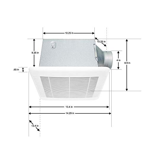 Hampton Bay 110 CFM Ceiling Mount Room Side Installation Quick Connect Bathroom Exhaust Fan, ENERGY STAR, White