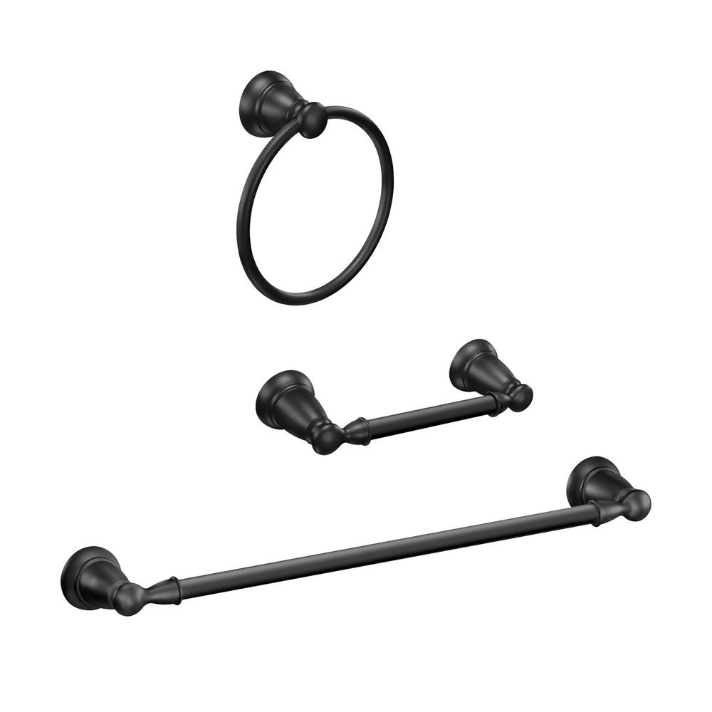 Moen Banbury Matte Black Zinc Bath Accessory Set