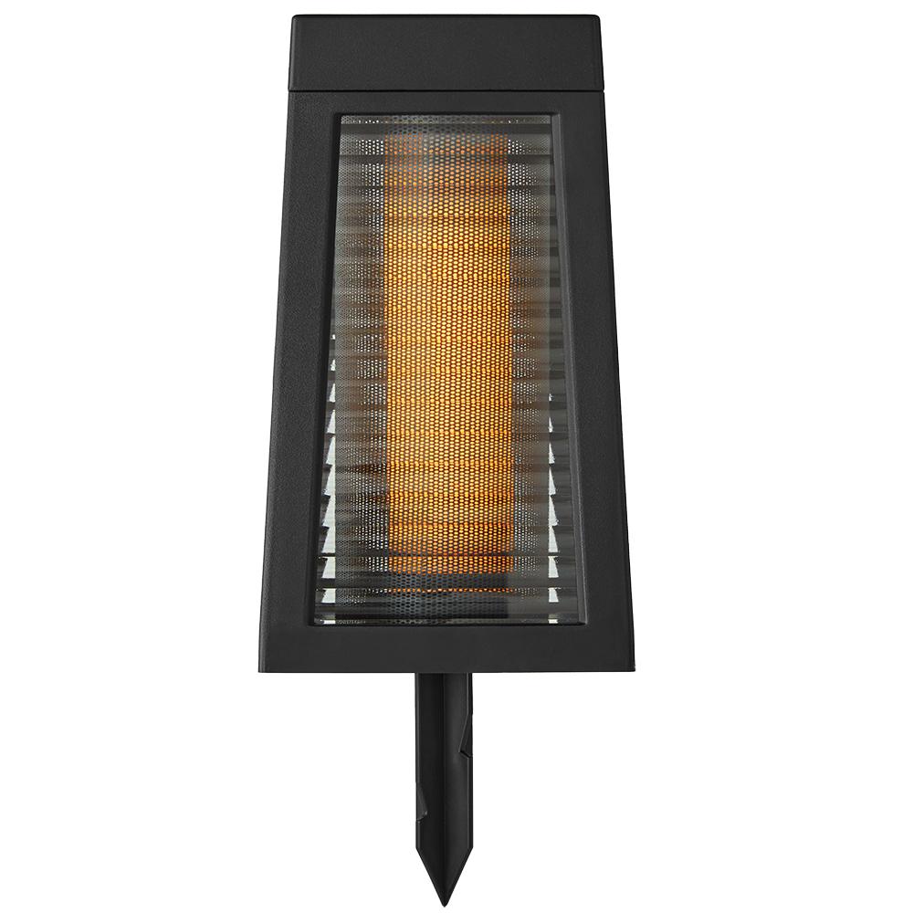 Hampton Bay Ambrose Solar 6 Lumens Matte Black Integrated LED Flicker Flame Lantern Path Light; Weather/Water/Rust Resistant