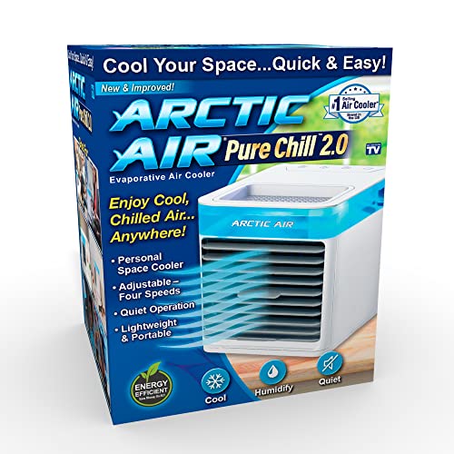 ARCTIC AIR 76 CFM 4 Speed Portable Evaporative Cooler for 45 Sq. Ft., White/Blue