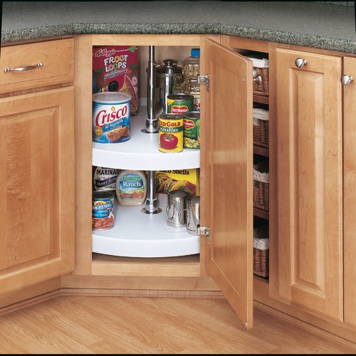 Rev-a-Shelf 26 in. H X 20 in. W X 20 in. D White Polymer 2-Shelf Full Circle Lazy Susan Set