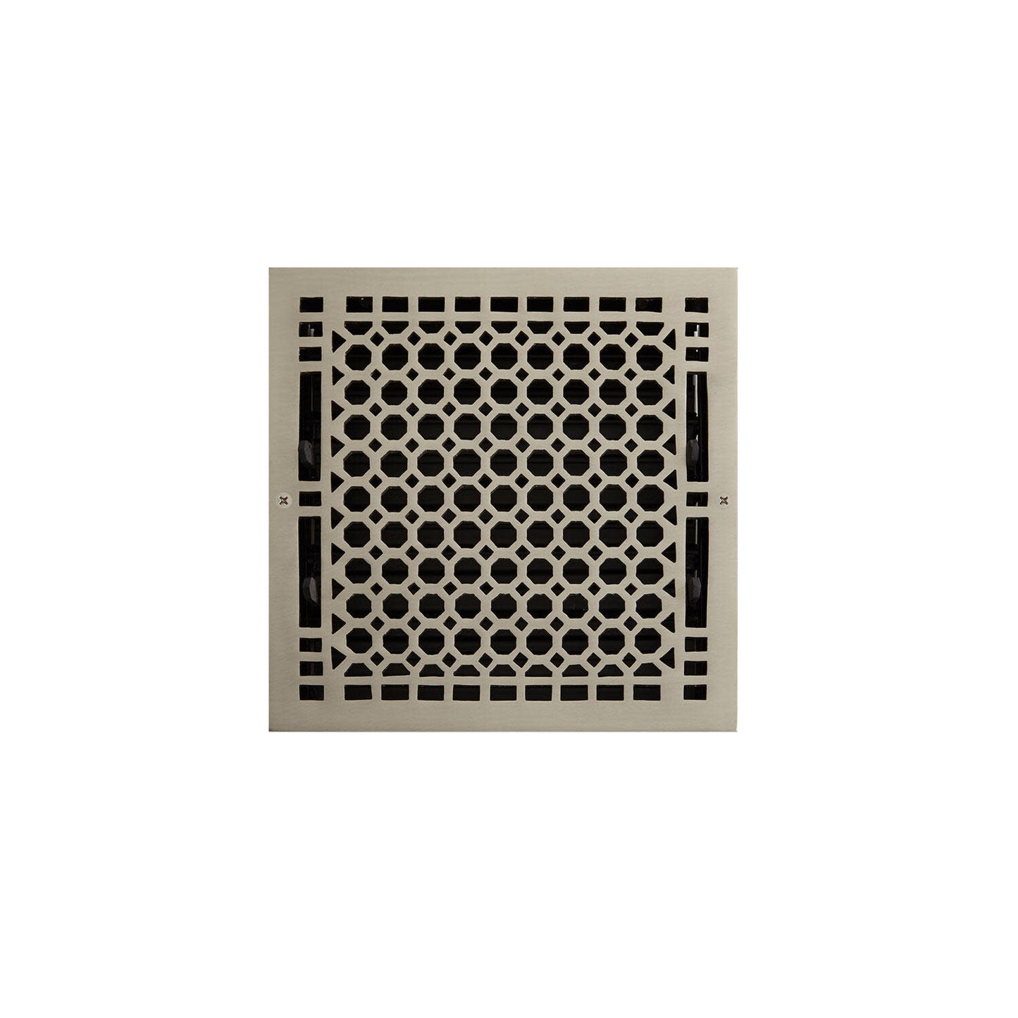 Signature Hardware 918318-12-12 Honeycomb Brass Wall Register - 12" X 12" (13-3/8" X 12-7/8" Overall) Brushed Nickel Vent Covers Registers Slatted