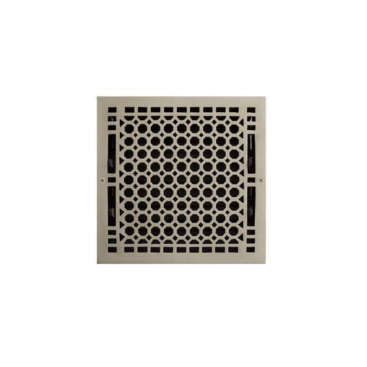 Signature Hardware 918318-12-12 Honeycomb Brass Wall Register - 12" X 12" (13-3/8" X 12-7/8" Overall) Brushed Nickel Vent Covers Registers Slatted