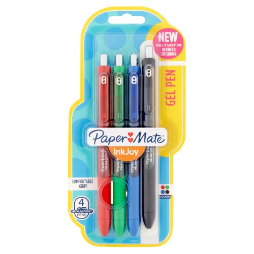 Inkjoy Gel Pen Asst 4Pk