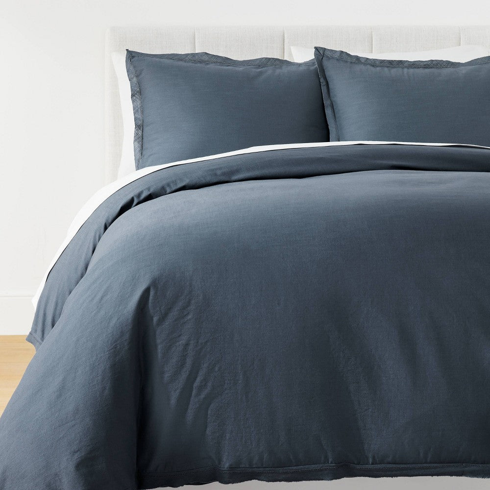 Raw Edge Hemstitch Cotton Slub Duvet & Sham Set  - Threshold™ Designed with Studio McGee