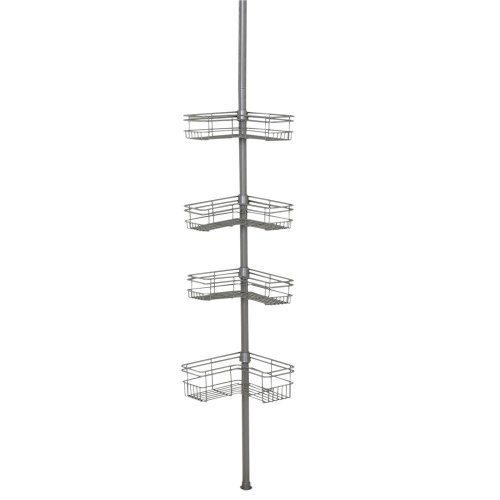 Glacier Bay Tension Pole Corner Shower Caddy in Satin Nickel