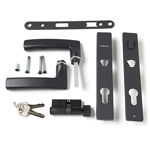 Andersen Storm Door Hardware Set - Modern Style - 1 1/2" Thick Aluminum Storm Doors Using 45 Minute Easy Install or Rapid Install 1 Systems (Matte Bla