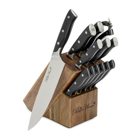 The Pioneer Woman Pioneer Signature 14-Piece Stainless Steel Knife Block Set  Black