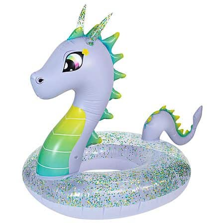 PoolCandy Glitter Sea Dragon - 40IN Purple Pool Tube, One Size, Purple